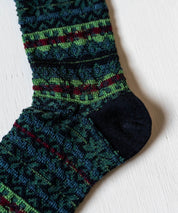 ANONYMOUSISM アノニマスイズム 日本製 国産 Reverse FailrIsle JQ Crew リバースフェアアイルクルー丈ジャカードスニーカーソックス 15398