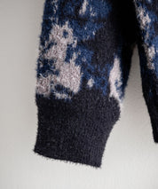 新色追加 フェザーヤーン オーバーサイズフラワー柄クルーネックニット 14031