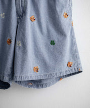 HOUSTON CHAMBRAY ALLOVER EMB EASY SHORTS シャンブレー総柄刺繍イージーショートパンツ 16180