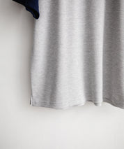 KANGOL カンゴール 別注コラボ オーバーサイズ袖ラインワッフルワンポイントロゴ刺繍ラグラン半袖Tシャツ