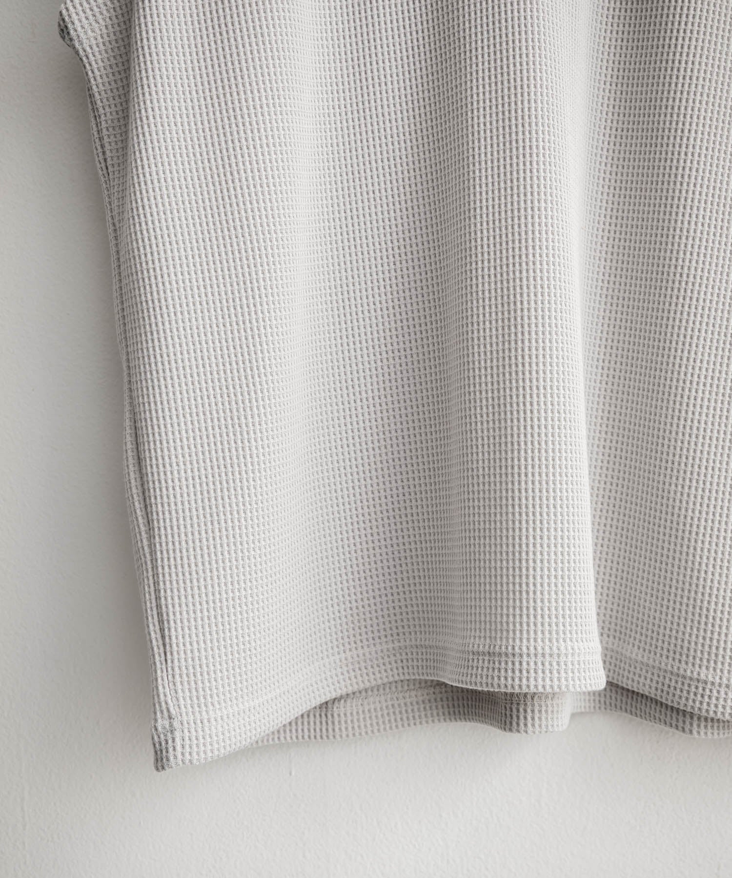 オーバーサイズ T/Cワッフルヘンリーネックタンクトップ 15577