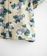 Upscape Audience アップスケープ オーディエンス 日本製 国産 オーバーサイズ 丹後ライトアムンゼン 梨地 カスリライクプリント半袖開襟シャツ AUD6607 14693