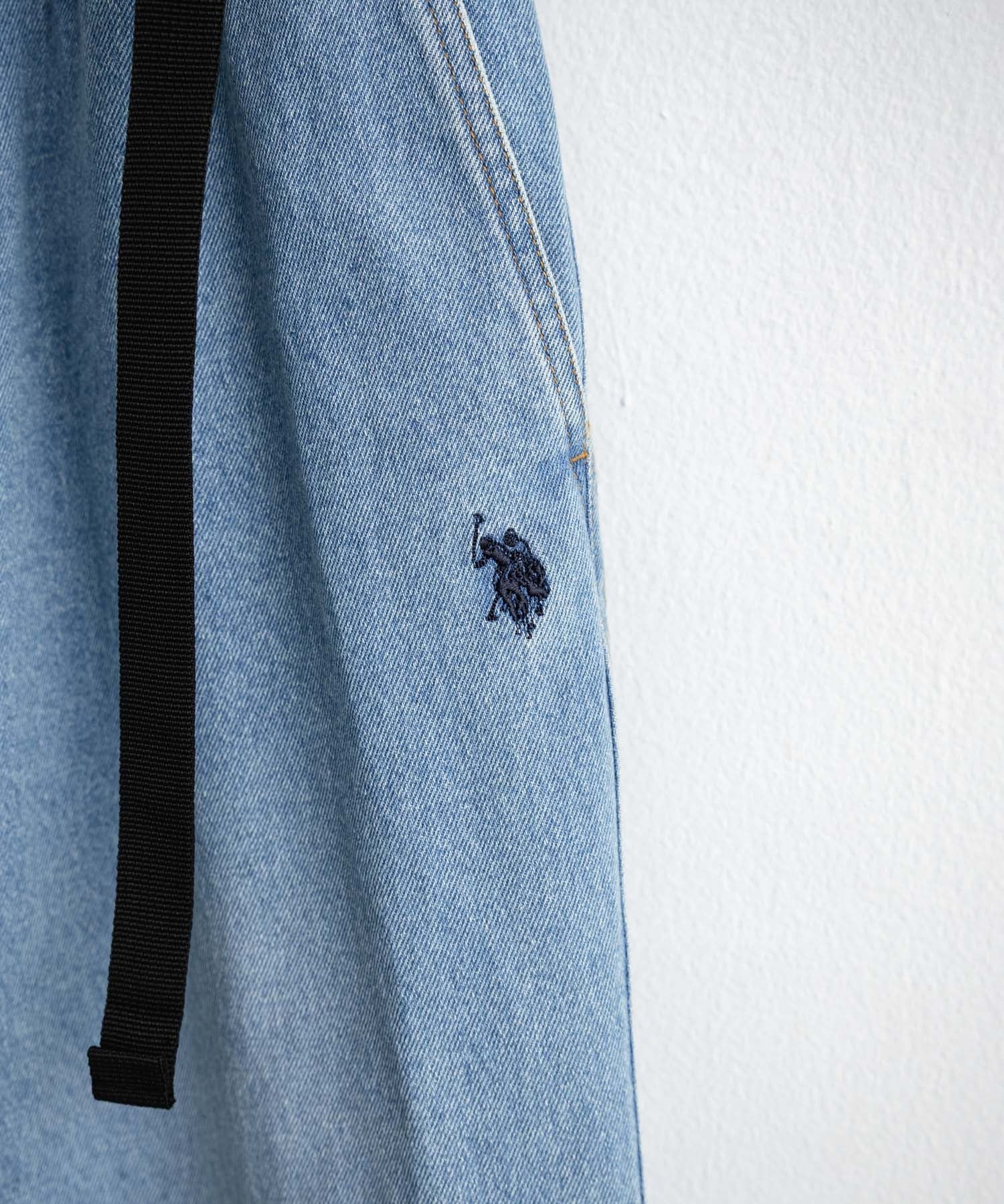 U.S. POLO ASSN. ユーエスポロアッスン 別注コラボ ロゴ刺繍テーパードクライミングパンツ 16041