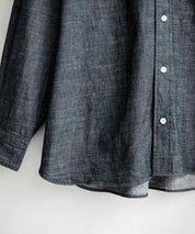 Upscape Audience アップスケープオーディエンス 日本製 国産 「備中備後」6オンスセルヴィッチ 白耳デニム釦ダウンボクシーAライン長袖シャツ AUD6703 15608