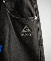 GERRY ジェリー UVカット ルーズシルエットワンポイントロゴ刺繍バレルレッグクライミングデニムパンツ 15113