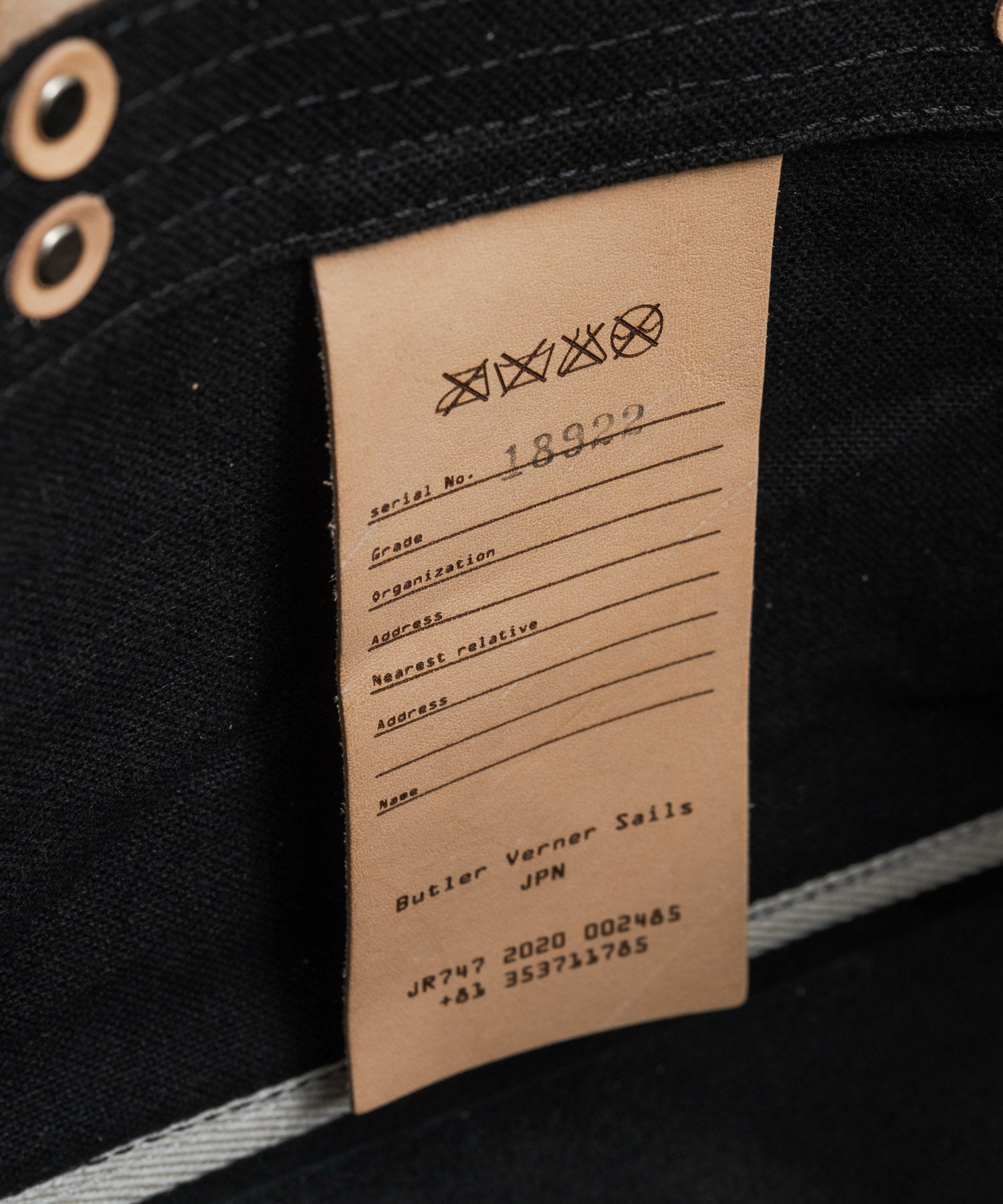 Butler Verner Sails バトラーバーナーセイルズ 日本製 国産 モールドレザーセルビッチキャンバス-ランチトート JI-2712 12319