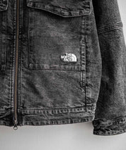 日本未展開モデル WHITE LABEL THE NORTH FACE DENIM TRUCKER JACKET ワンポイントロゴ刺繍ワークデニムジャケット 15653