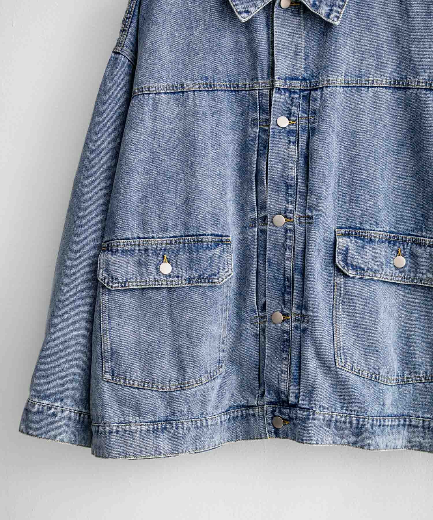 【セットアップ】オーバーサイズデニムジャケット＋ワイドパンツ