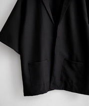 【3点セットアップ】 オーバーサイズ5分袖シャツジャケット&ワイドテーパードパンツ&接触冷感タンクトップ