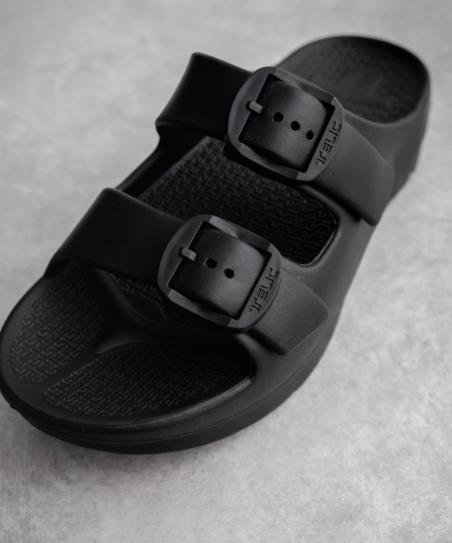 TELIC テリック W-BUCKLE2 厚底ダブルバックルベルトスライドサンダル