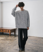 オーバーサイズウール混ミックス糸プルオーバーニットセーター 14548