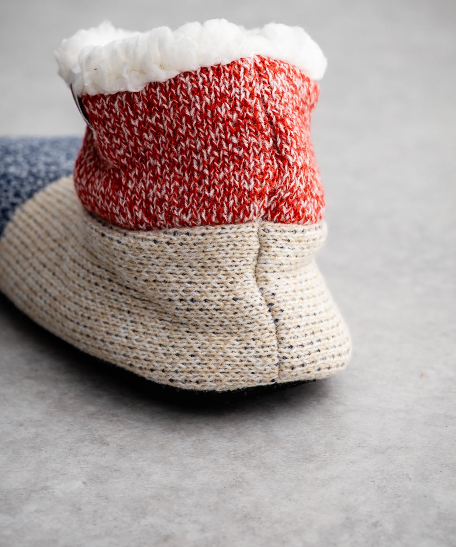 FRUIT OF THE LOOM フルーツオブザルーム カラーブロックスリッパ/クォーター丈裏ボアニット室内用スリッパ 15462