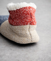 FRUIT OF THE LOOM フルーツオブザルーム カラーブロックスリッパ/クォーター丈裏ボアニット室内用スリッパ 15462