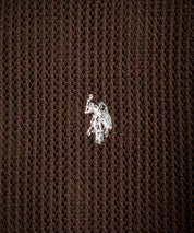 U.S. POLO ASSN. ユーエスポロアッスン W's ワンポイントロゴ刺繍透かし編み半端袖プルオーバーニット 15900