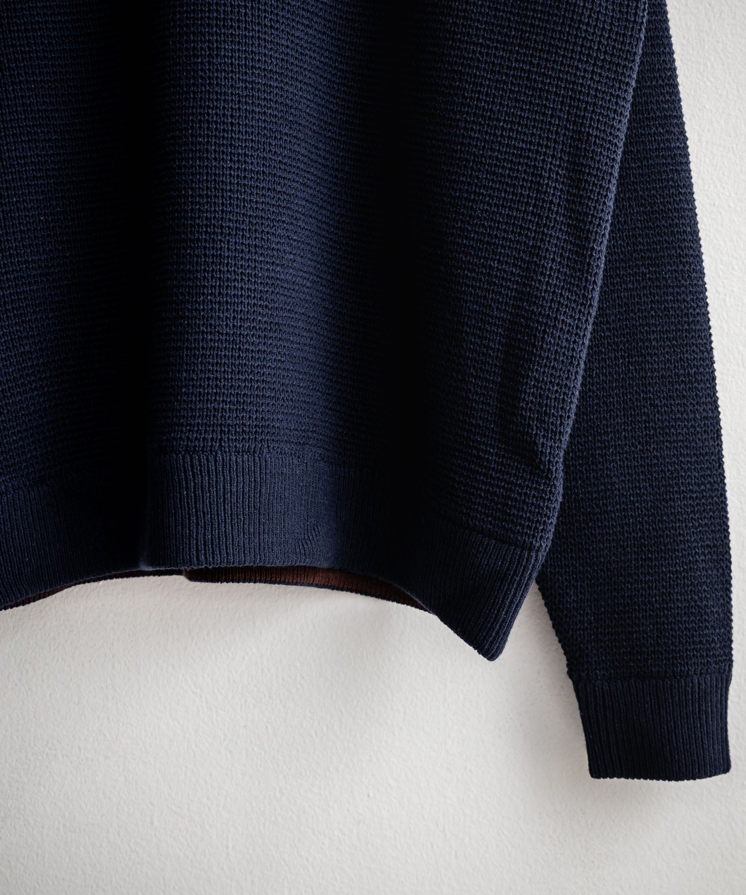 オーバーサイズ配色リブワッフルニットプルオーバーセーター	14546