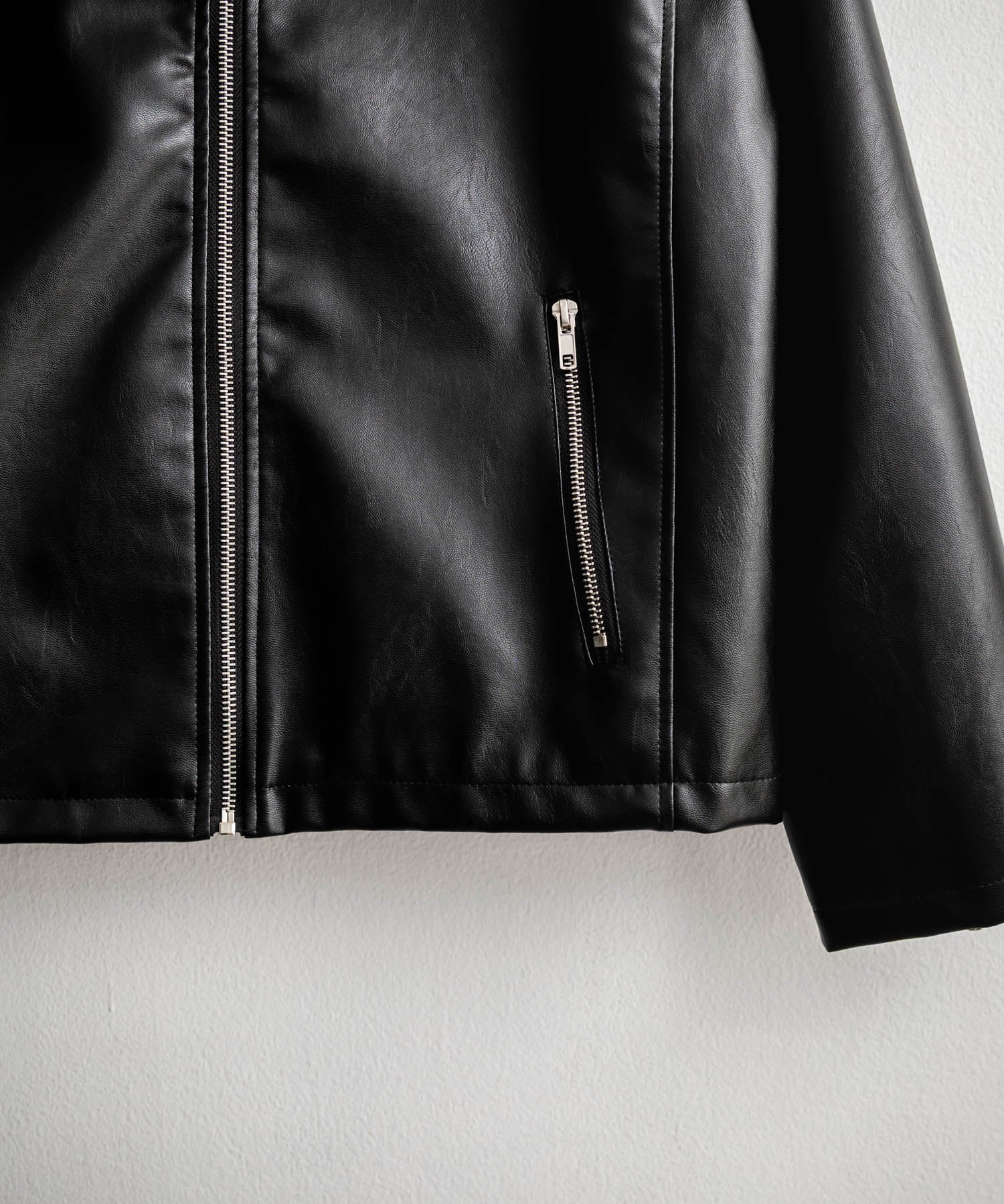 PUレザーシングルライダースジャケット　14681