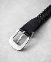 リアルレザー 本革 ラウンドバックルメッシュベルト 15731