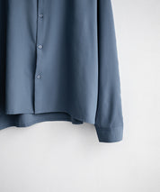 新色追加 接触冷感 オーバーサイズとろみストレッチレギュラーカラー長袖シャツ 14209