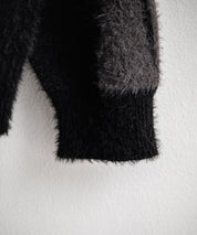 5Gフェザーヤーンジャガードマーブル柄ルーズクルーネック長袖ニット 15190