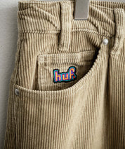 HUF ハフ CROMER CORDUROY PANT ワンポイントロゴ刺繍入りコーデュロイテーパードワイドパンツ 15060