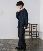 オーバーサイズウール混ミックス糸プルオーバーニットセーター 14548