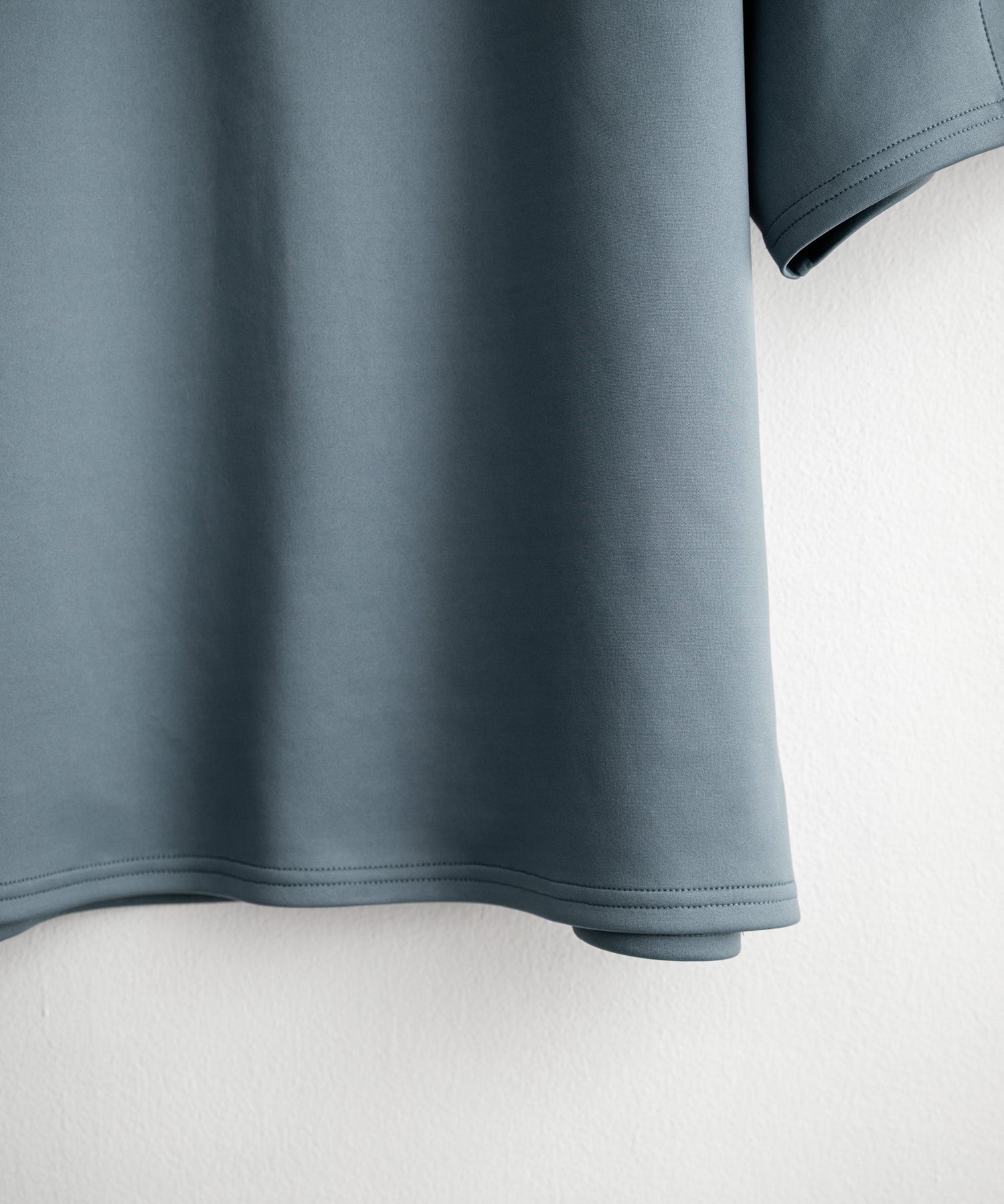 接触冷感 オーバーサイズダンボールハーフジップ半袖プルオーバーTシャツ 15624