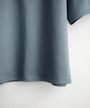 接触冷感 オーバーサイズダンボールハーフジップ半袖プルオーバーTシャツ 15624