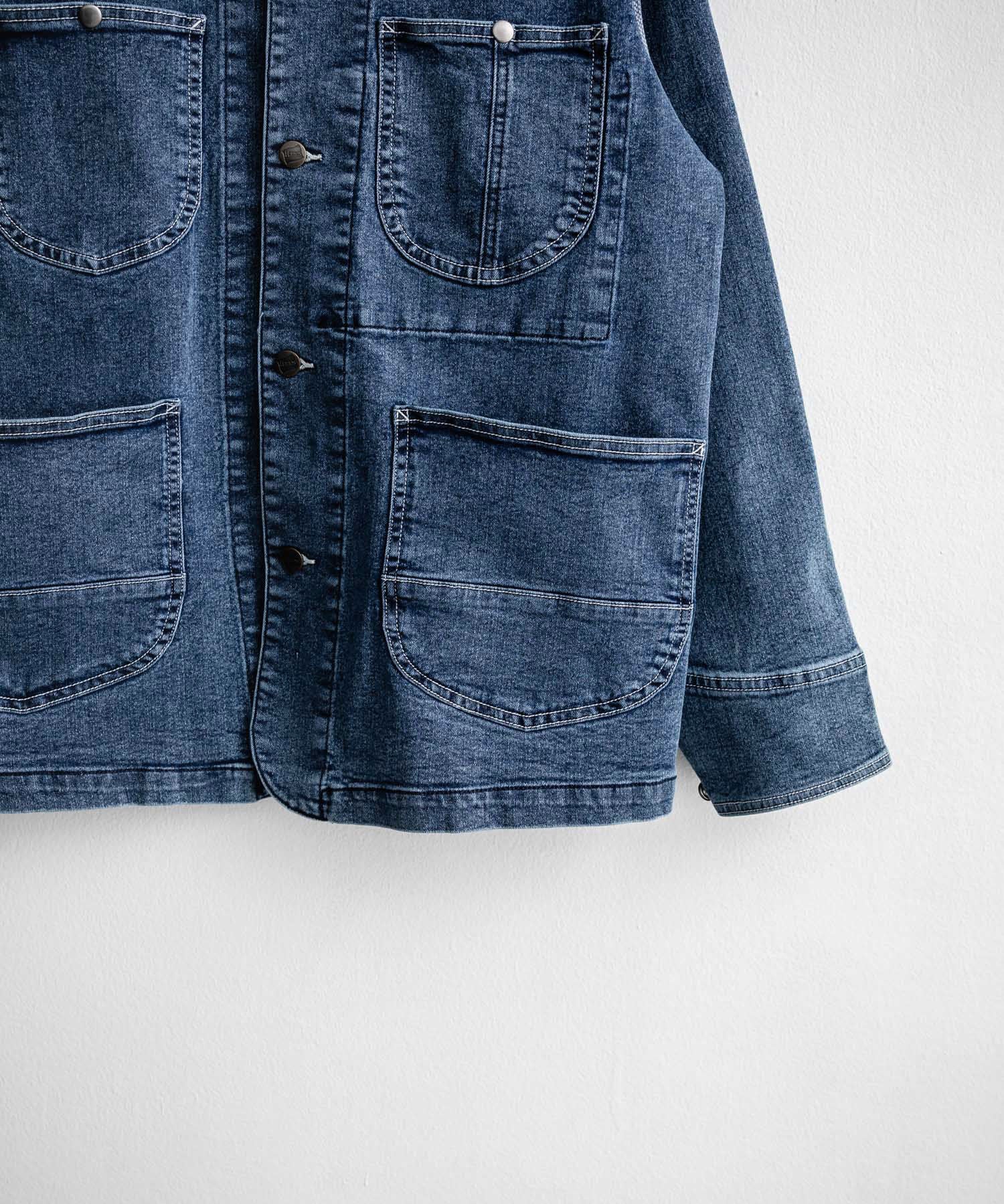 新色追加 Hanes ヘインズ ストレッチデニムカバーオール/デニムジャケット 14399