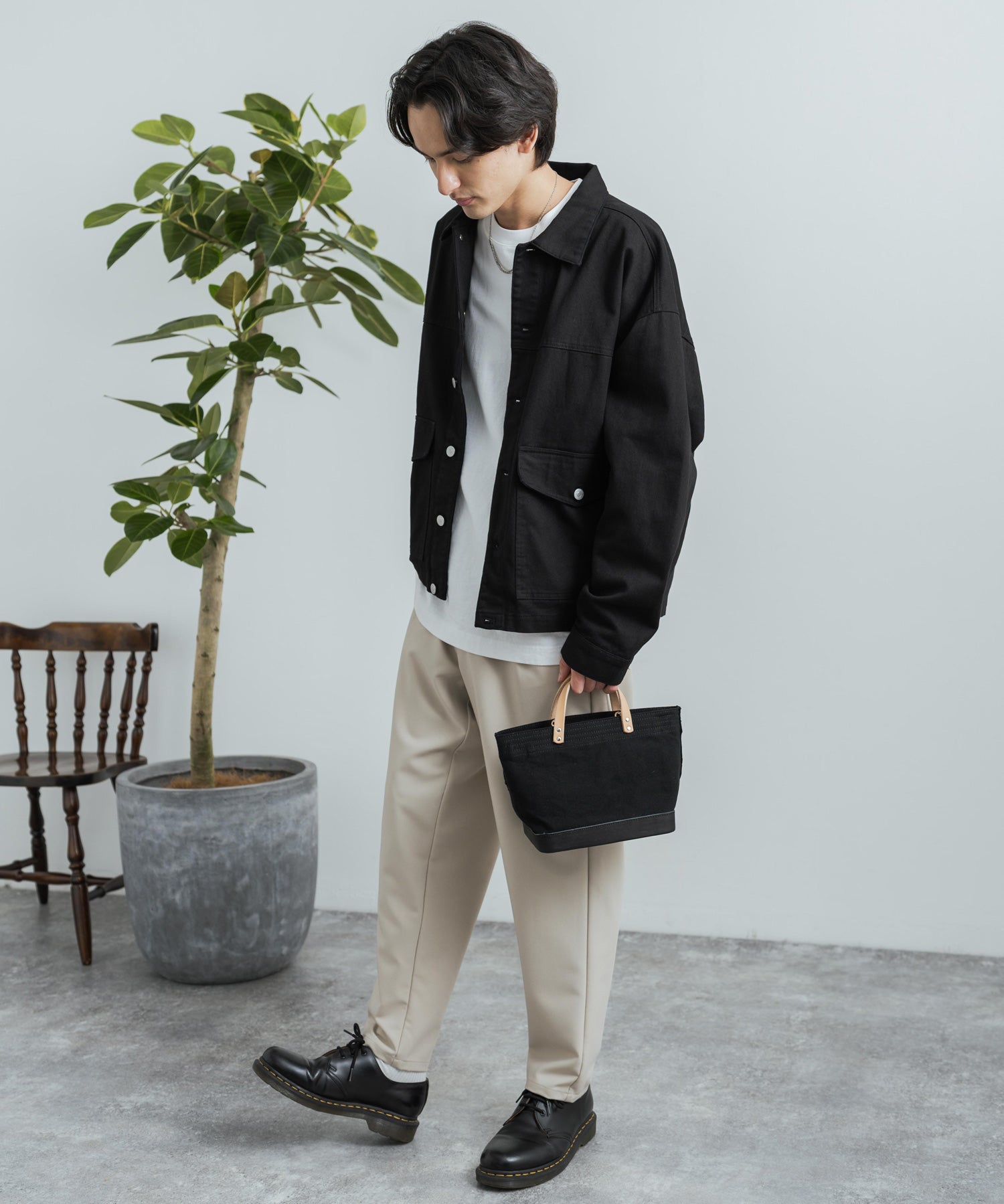 Butler Verner Sails バトラーバーナーセイルズ 日本製 国産 モールドレザーセルビッチキャンバス-ランチトート JI-2712 12319