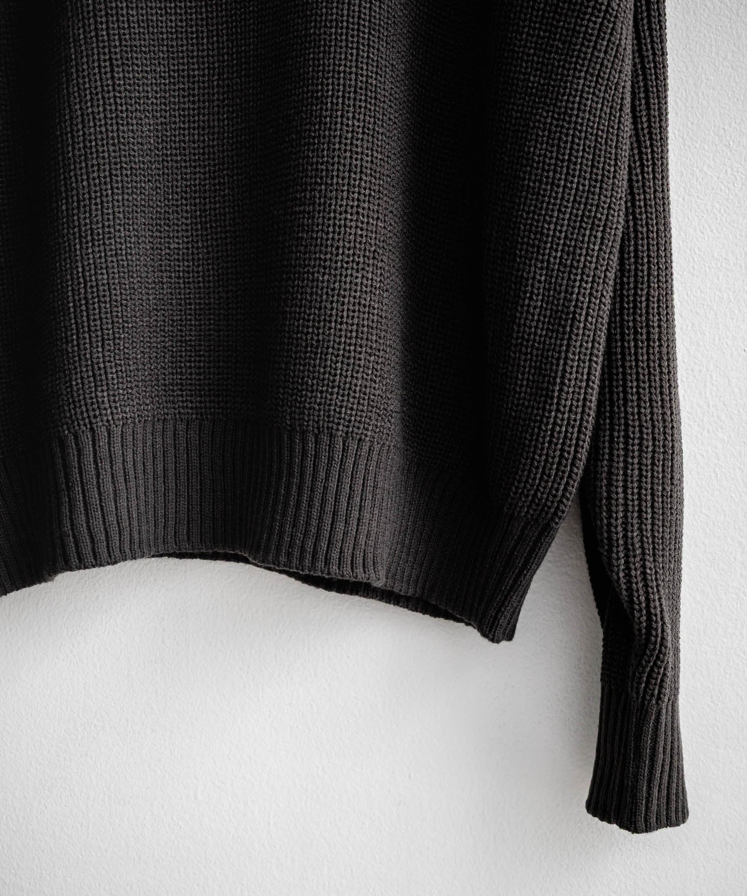 U.S. POLO ASSN. ユーエスポロアッスン 別注コラボ オーバーサイズワンポイントロゴ刺繍畦編みハーフジップ長袖ニットセーター 14769