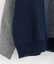 新色追加 オーバーサイズ クロスチェック柄クルーニット　14052