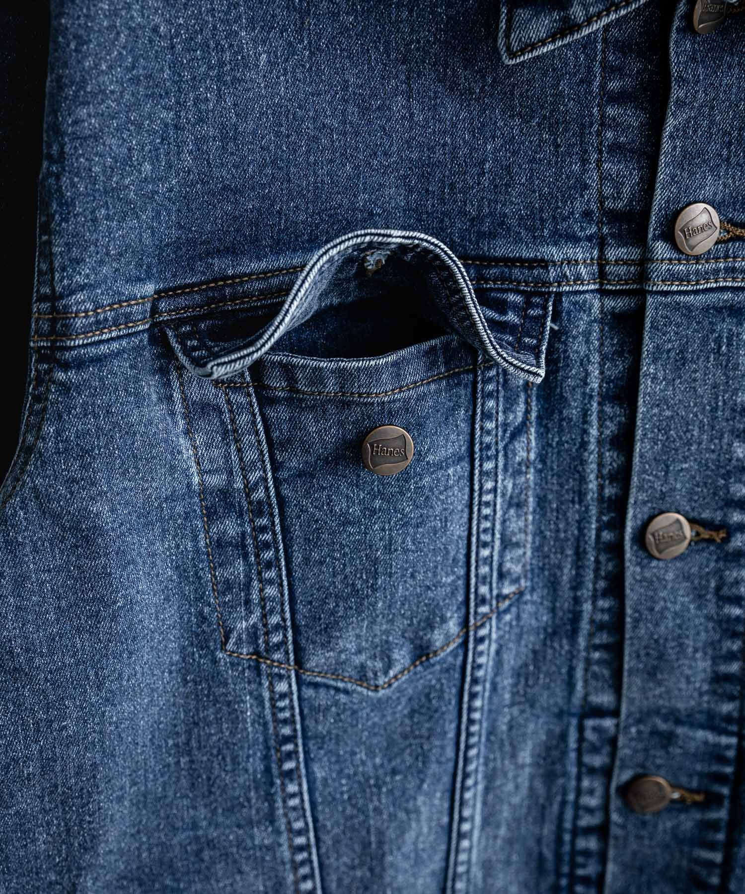 新色追加 Hanes ヘインズ ショート丈 ストレッチデニムジャケット Gジャン 14398
