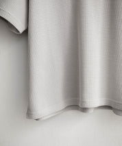 オーバーサイズ T/Cワッフルヘンリーネック半袖Tシャツ 15578