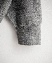 オーバーサイズ5Gウール混天竺ショート丈クルーネックニットセーター 15192