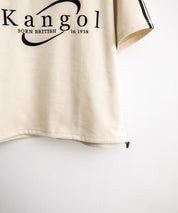 KANGOL カンゴール 別注コラボ オーバーサイズカットスエードワンポイントロゴ刺繍袖ライン半袖ゲームシャツ