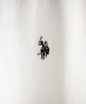 新色追加 U.S. POLO ASSN. 別注コラボオーバーサイズワンポイントロゴ刺繍天竺半袖ハーフジップポロシャツ 無地/クレリック 15426