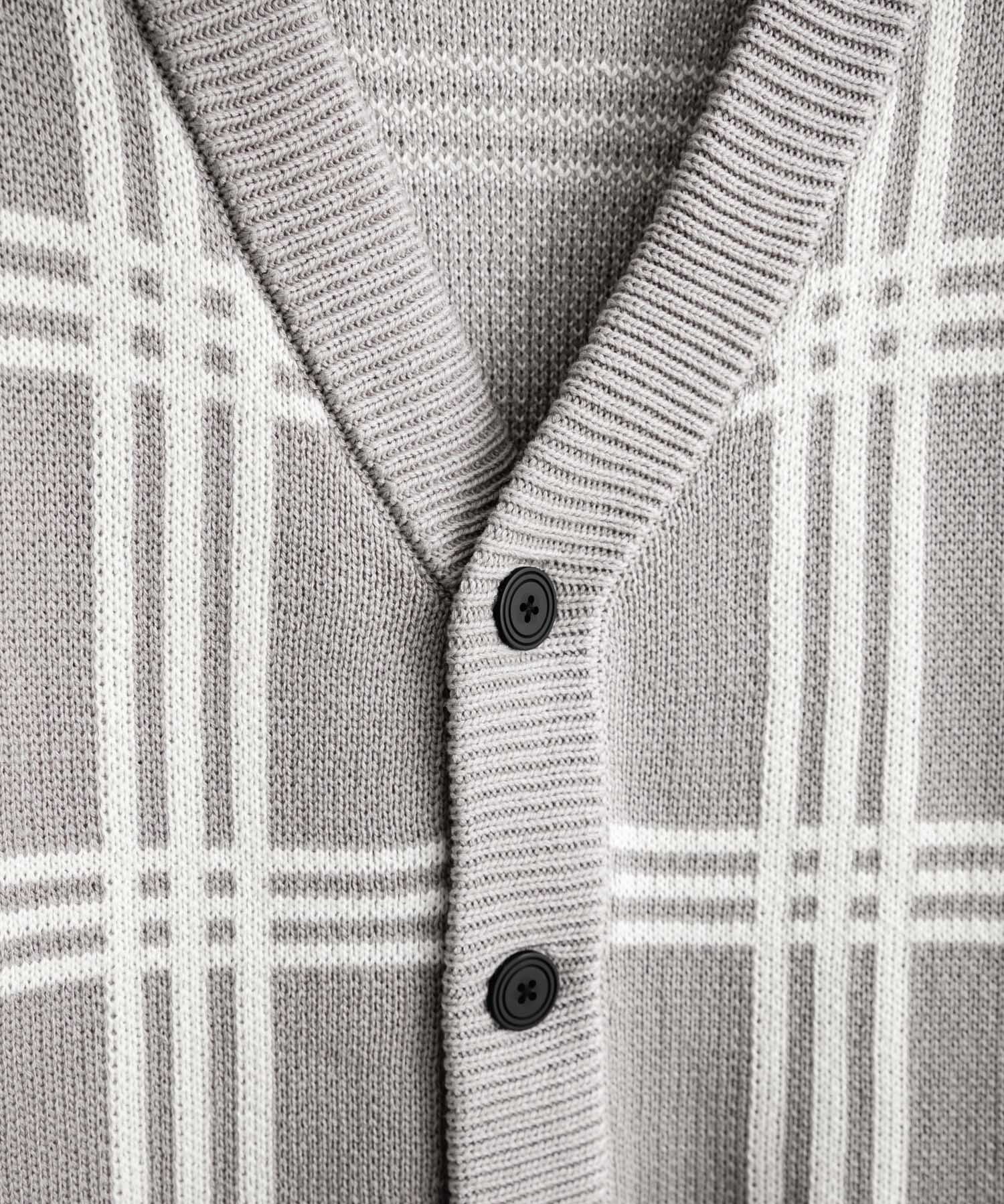 オーバーサイズ総柄Vネックボリュームニットカーディガン アーガイル柄 チェック柄 15484