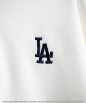MLB メジャーリーグベースボール NYY LAD SD 別注 オーバーサイズ裏起毛ヘンリーネックスウェット/ワンポイントロゴ刺繍ハーフボタントレーナー 16320