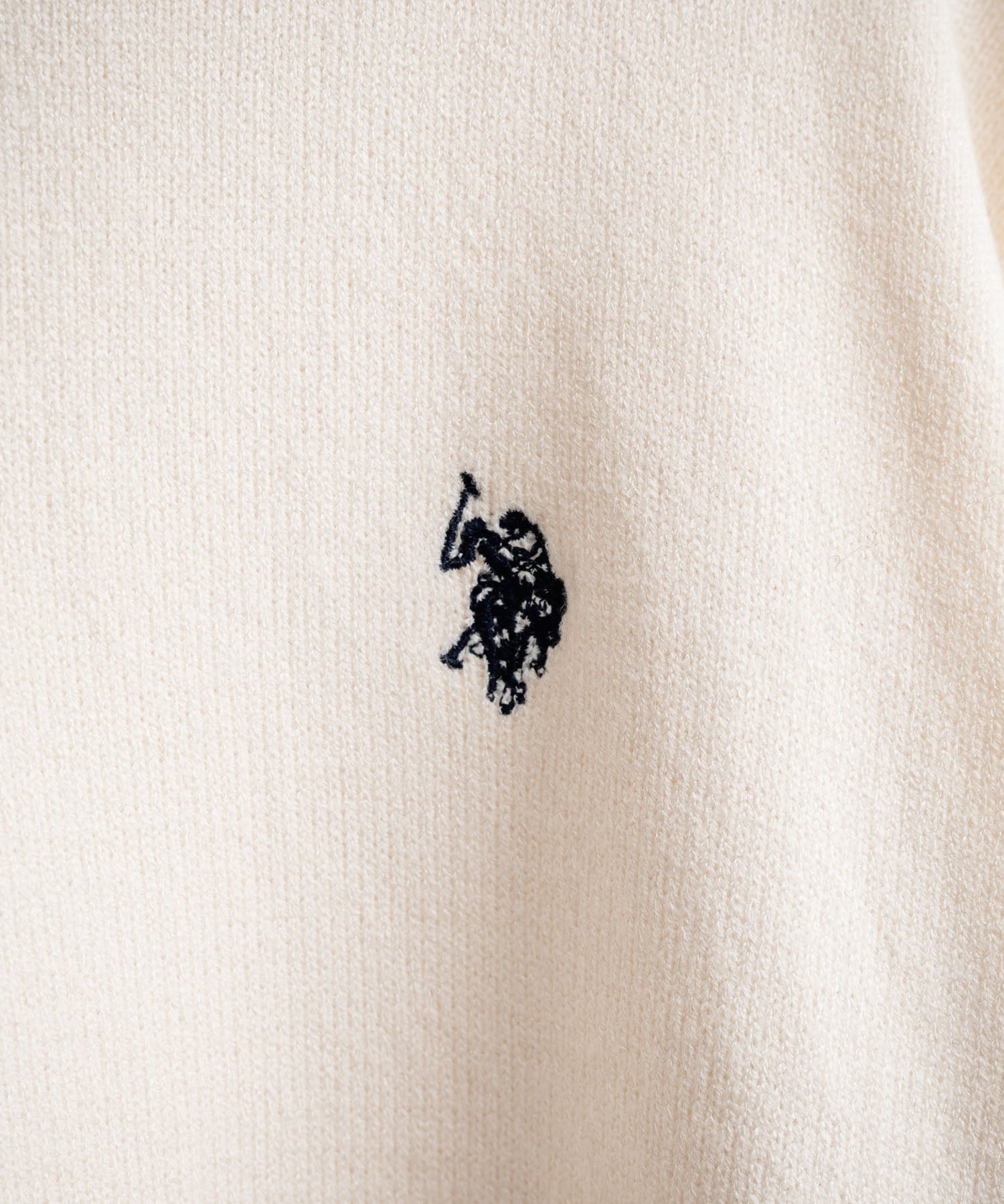 U.S.POLO ASSN. ユーエスポロアッスン ワンポイントロゴ刺繍無地ボーダー長袖JQポロニット 16492