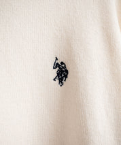 U.S.POLO ASSN. ユーエスポロアッスン ワンポイントロゴ刺繍無地ボーダー長袖JQポロニット 16492