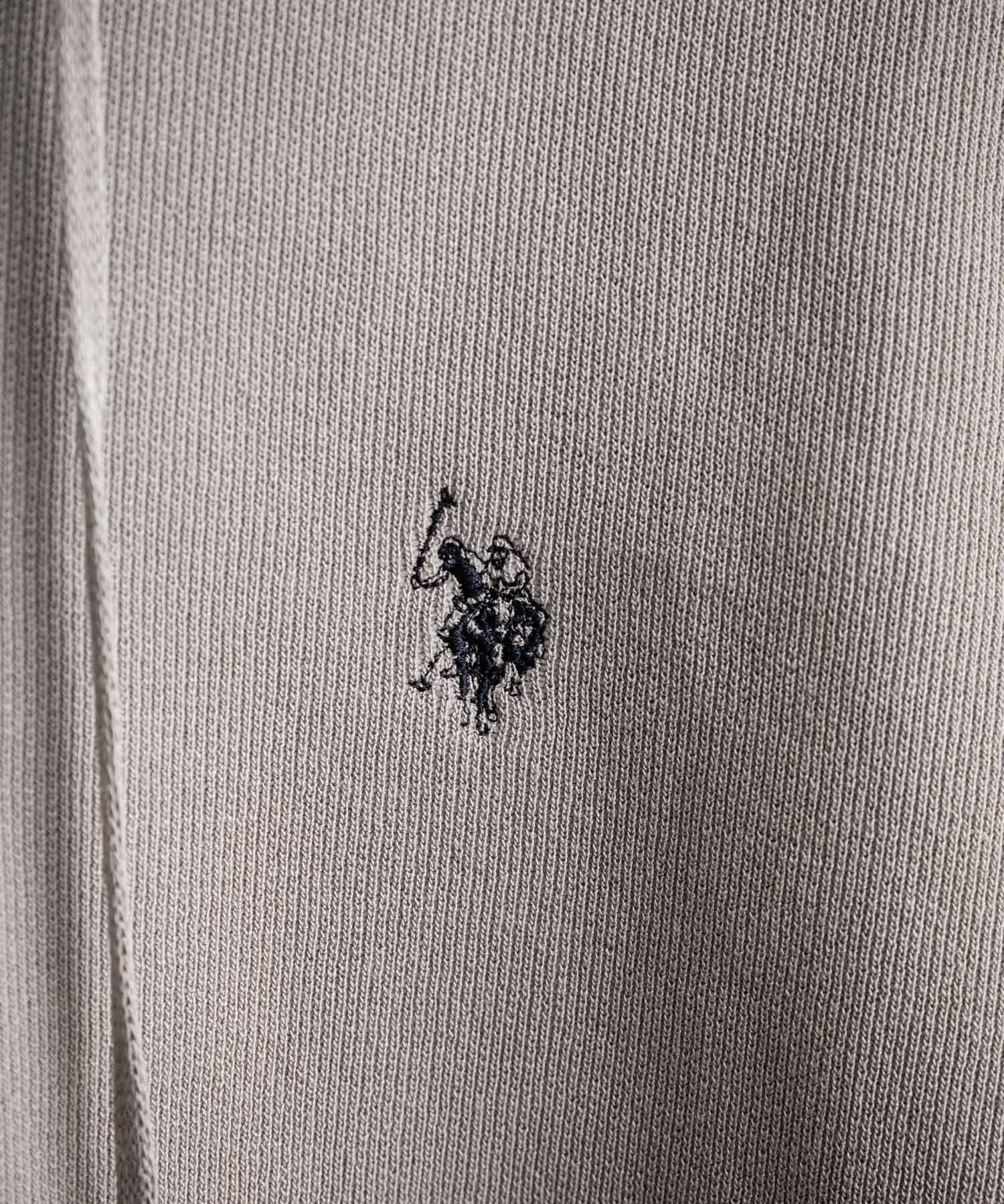 U.S. POLO ASSN. ユーエスポロアッスン W's オーバーサイズワンポイントロゴ刺繍スウェットライクニット短丈長袖パーカー 15732