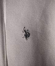 U.S. POLO ASSN. ユーエスポロアッスン W's オーバーサイズワンポイントロゴ刺繍スウェットライクニット短丈長袖パーカー 15732