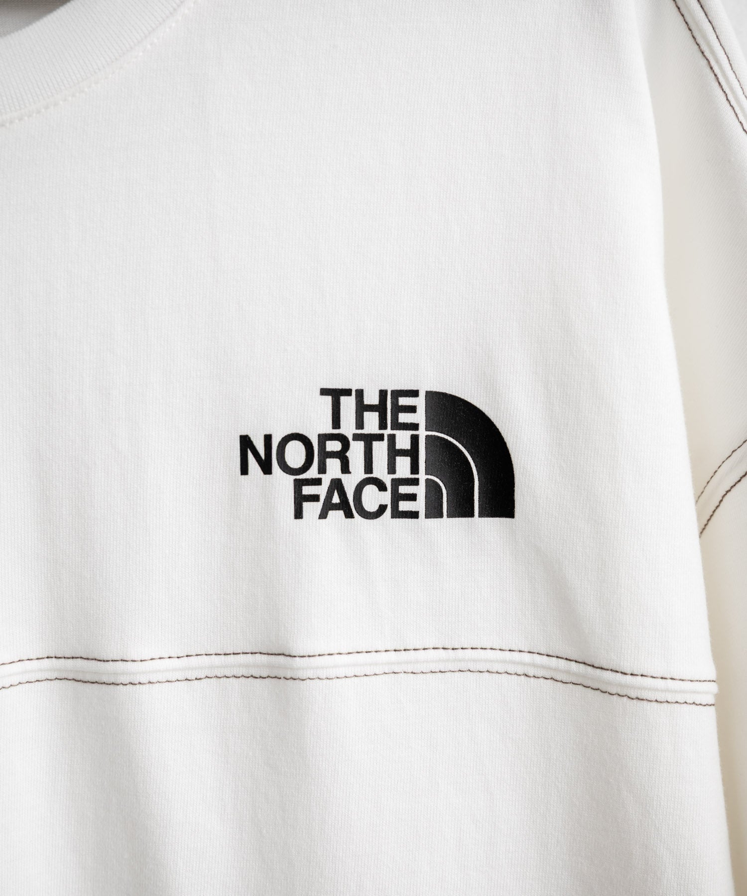 THE NORTH FACE WHITE LABEL STITCH DYEING S/S R/TEE オーバーサイズステッチラインワンポイントロゴピグメント加工半袖Tシャツ 16163