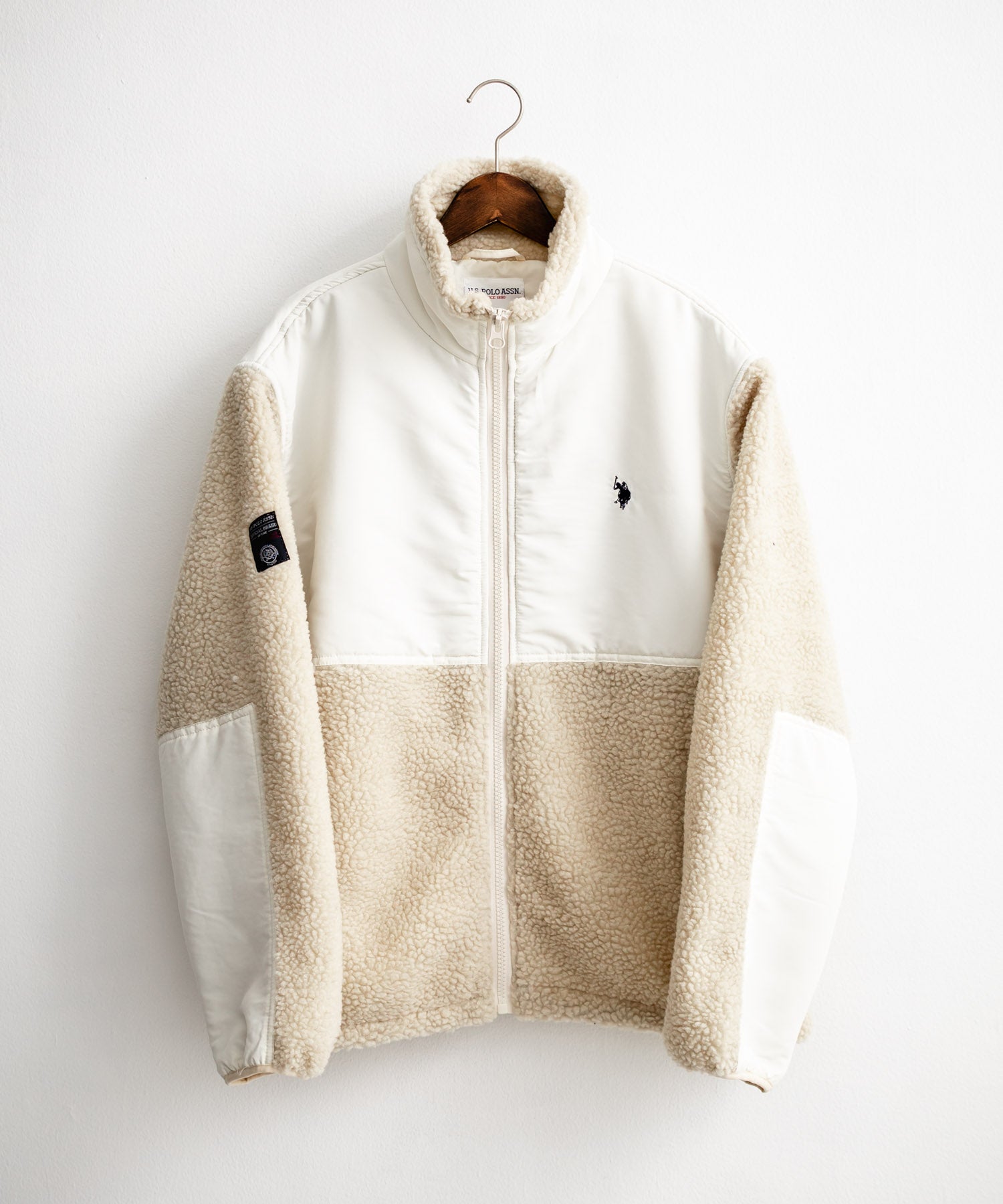U.S. POLO ASSN. ユーエスポロアッスン BOA JACKET オーバーサイズワンポイントロゴ刺繍ボアジャケット 14865