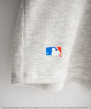 MLB メジャーリーグベースボール オーバーサイズヘンリーネックT/Cワッフルロゴプリント半袖Tシャツ 15531