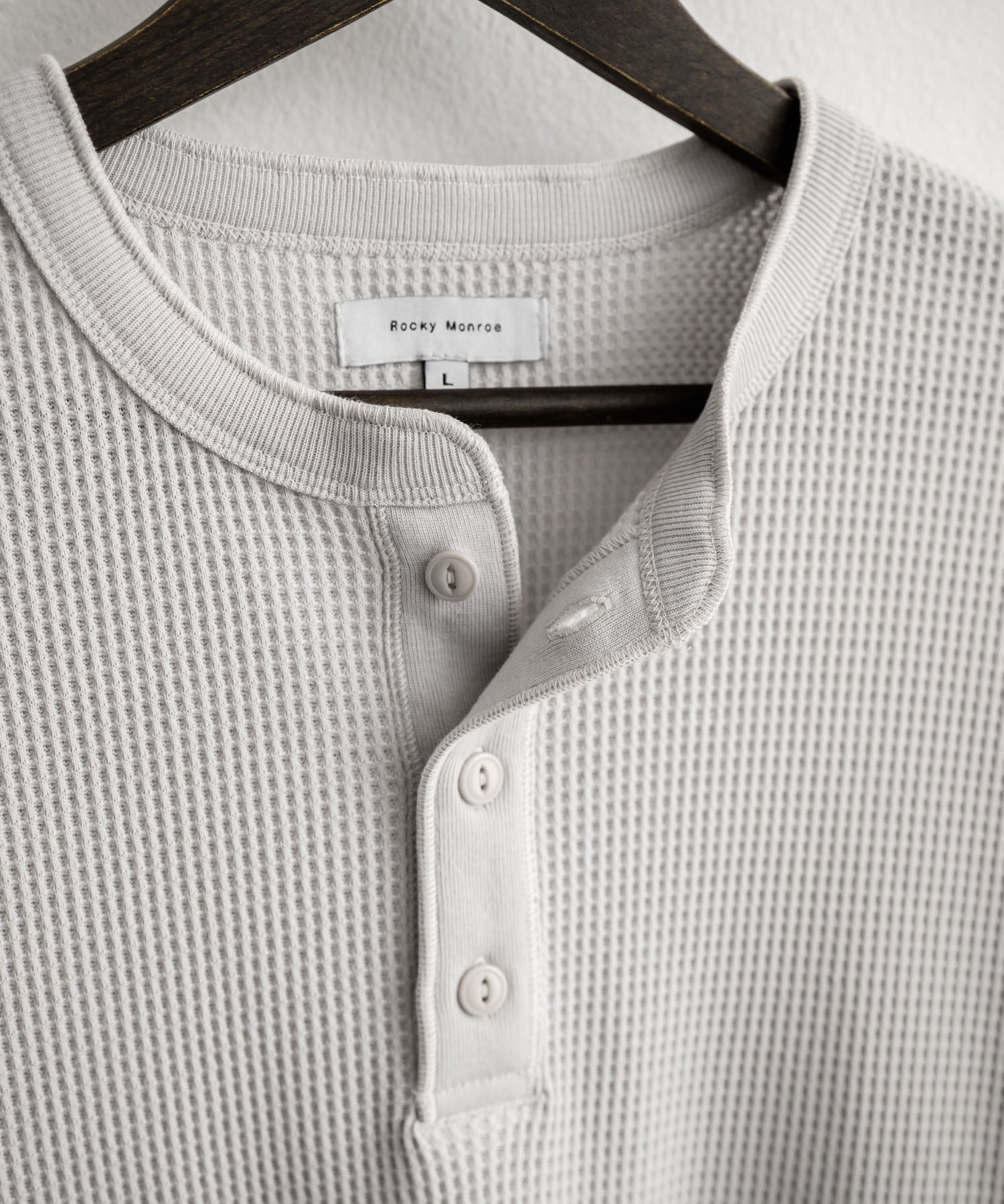 オーバーサイズ T/Cワッフルヘンリーネック半袖Tシャツ 15578