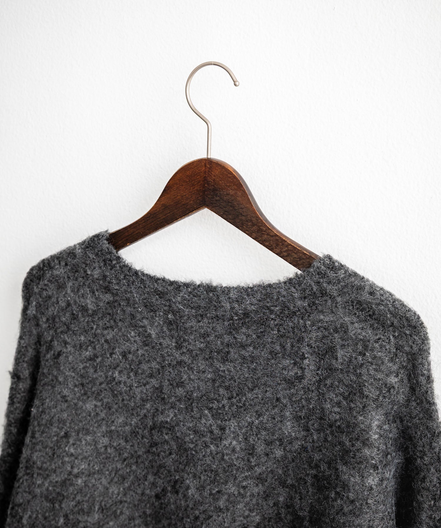 オーバーサイズウール混ミックス糸プルオーバーニットセーター 14548