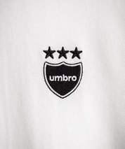 UMBRO アンブロ 別注コラボ オーバーサイズサイドライントラックワンポイントロゴ刺繍クルーネック半袖Tシャツ