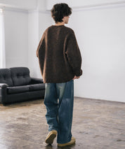 オーバーサイズウール混ミックス糸プルオーバーニットセーター 14548