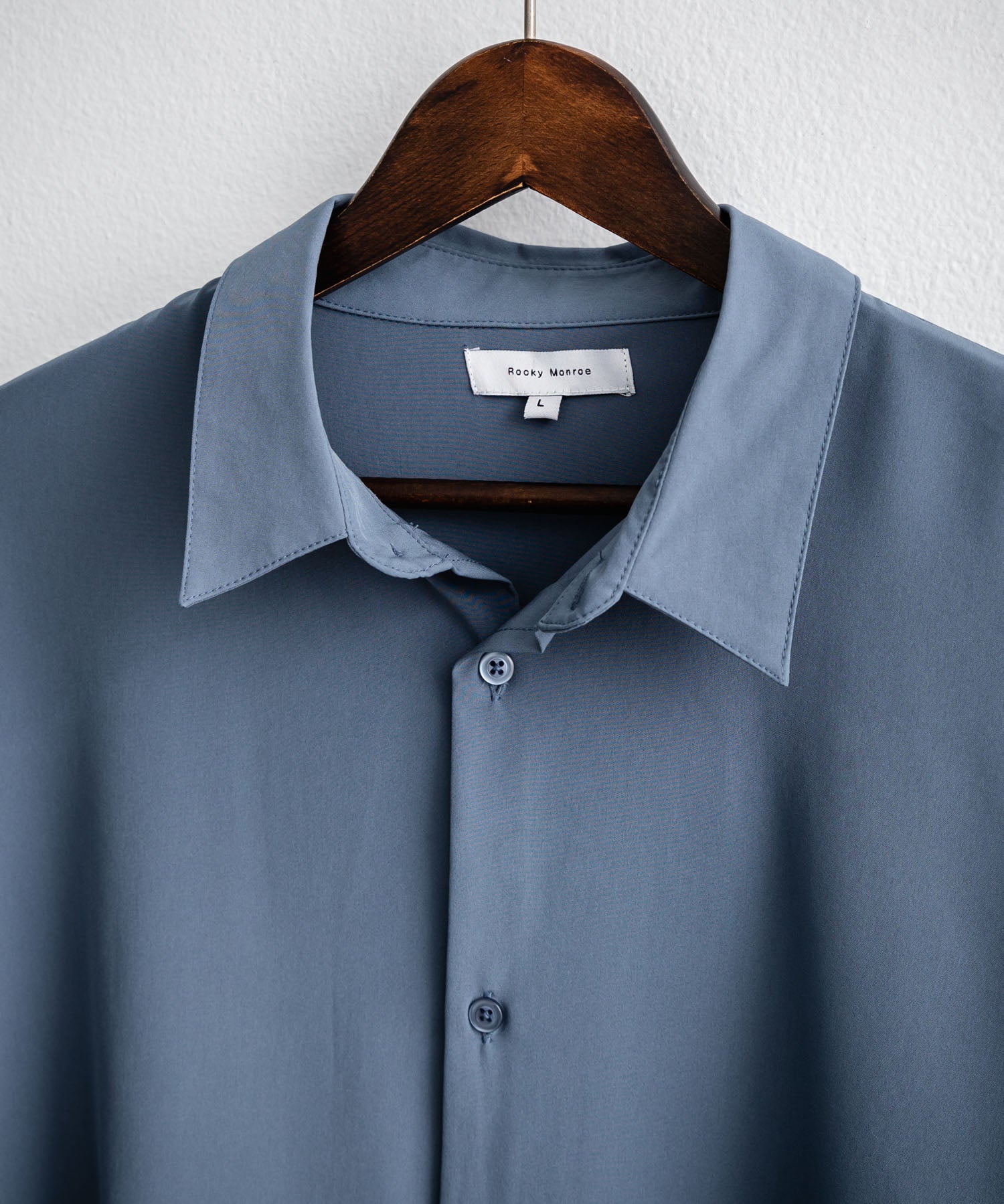 新色追加 接触冷感 オーバーサイズとろみストレッチレギュラーカラー長袖シャツ 14209